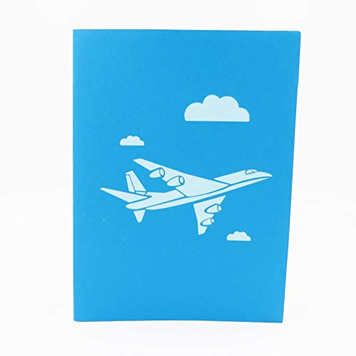 POP CARD EXPRESS Jet Airplane Pop Up Card - Birthday Card, Graduation Card, Congratulations Card, Retirement Card, Work Anniversary Card, Fathers Day (Jet Airplane Pop Up Card)