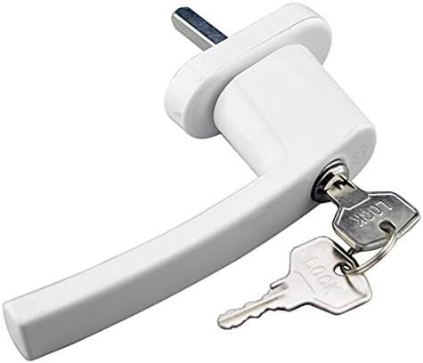 Serrure de fenêtre en acier inoxydable, serrure coulissante, poignée, transmission plastique avec clé à l'intérieur l'ouverture extérieure