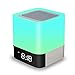 Produktbild Amouhome Nachttisch Lampe, 5 in 1 LED Schreibtischlampe mit Bluetooth Lautsprecher 12/24H Digital Kalender Wecker 48 Farben & 4000mAh Batterie Unterstützt TF/SD-Karte Geschenk für Kinder/Freunde