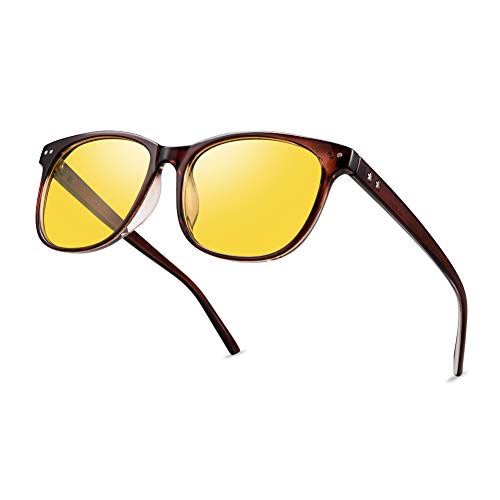 Night Vision Driving Glasses Polarized Anti-glare Clear Sun Glasses Men & Women Fashion(Tan)