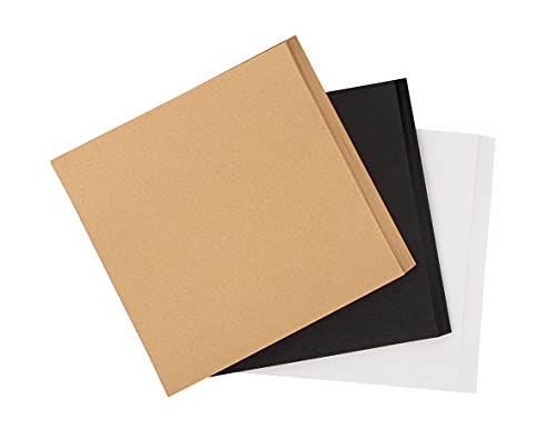 Rayher Origami Paper, Double Sided Origami Folding Paper, Craft Paper Pack with 100 Sheets in Black, White and Natural Brown, 20x20cm, 67372999 - Image 2