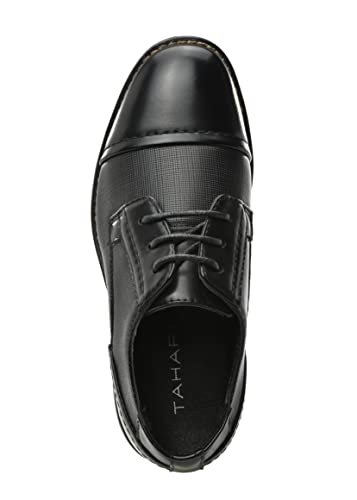 Tahari Kid's Shoes - Folley Boy's Dress Shoes Lace Up Oxfords (Black, Us_Footwear_Size_System, Big_Kid, Numeric, Medium, Numeric_11) #TOP3