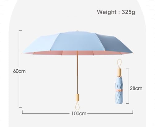 Parapluie résistant au vent et soleil LCY à manche en bois - 7