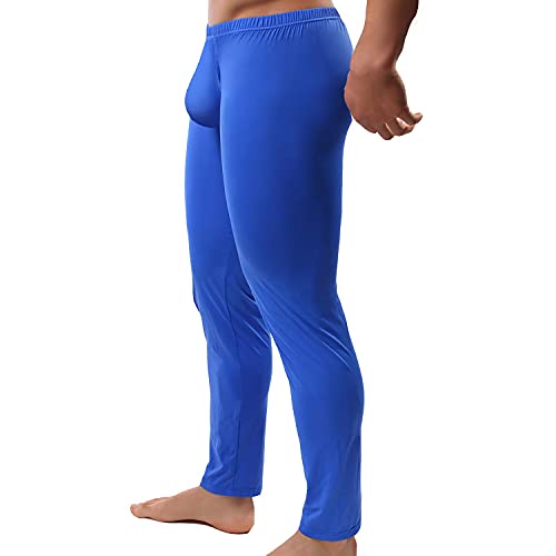 Mens Tight Long Underwear Bottoms Smooth Thin Leggings Long Johns Pants 5