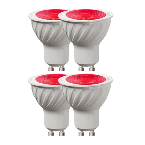 eufeifeiegds オレンジ炎ランプ 5W GU10 LED電球 4個 85-265V ムードアンビエント電球 パーティー雰囲気ライト 炉暖炉ライト(赤)