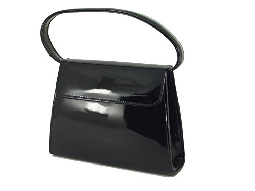 Loni Clutch Handbag Purse For Women | Shoulder & Top-Handle Grab Handbag | Black Patent Pu Leather Wedding Prom Evening #TOP19