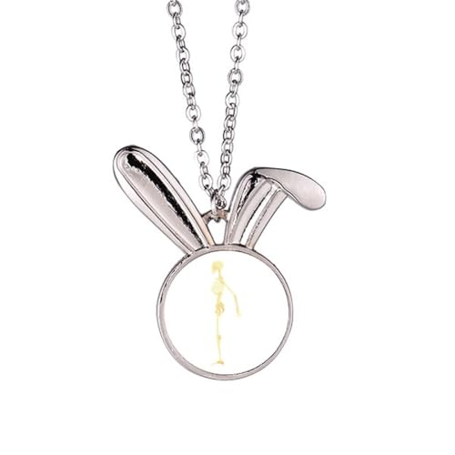 Collier pendentif lapin côté humain b pour femme et jeune fille