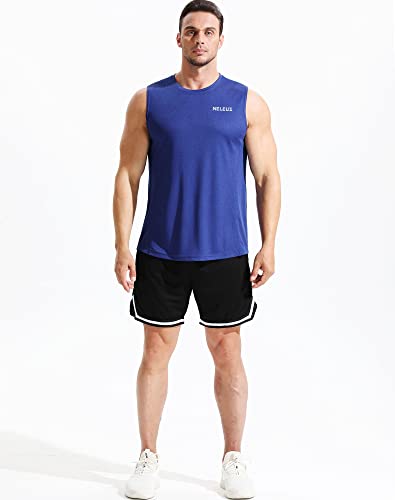 Image of NELEUS Men's 3 Pack Dry Fit Athletic Muscle Tank Workout Gym Shirt