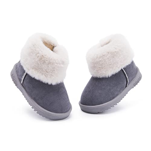 Image of BMCiTYBM Girls Boys Snow Boots Warm Winter Fur Lined Baby Shoes (Infant/Toddler/Little Kid)