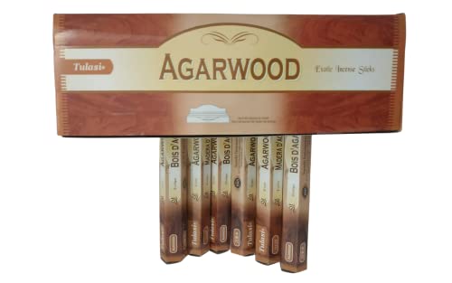 Incienso Aromático Madera de Agar - Incienso Natural Aromaterapia - Palitos de Incienso - Caja 6 Paquetes 20 Unidades c.u. - Gran Duración Cover