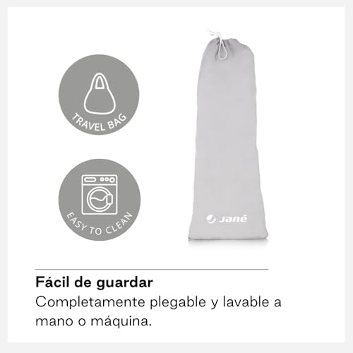 Miniatura 6 de Jané Barrera De Cama Abatible, Largo 110 Cm, Bolsa Transporte, Diseño Extra Alto, Transpirable, Gris, 45 X 50 Centímetros