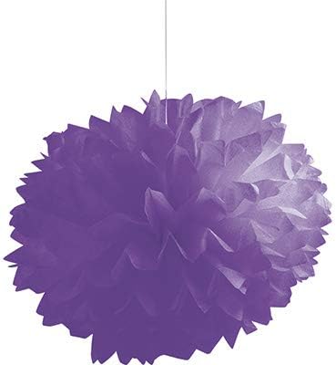 Creative Converting Club Pack Party Decorations Amethyst Fluffy Tissue Balls 16in, Box 36 Tissue Balls