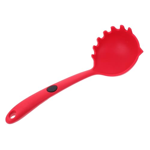 HOLIDYOYO Noodle Spoon Handle Ladle Slotted Spaghetti Spoon Non Stick Spoon Spaghetti Strainer Kitchen Gadget Non-stick Spoon Pasta Spoon Noodle Ladle Pasta Ladle Spoon Red
