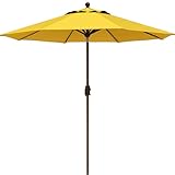 EliteShade Sunbrella 9Ft Market Umbrella Patio Outdoor Table Umbrella with Ventilation and 5 Years Non-Fading Top,Yellow