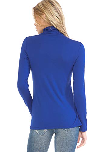 Image of Women's Lightweight Long Sleeve Turtleneck Top Pullover Sweater (S-3XL)