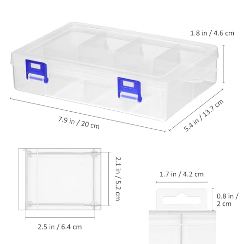 Boîte de rangement transparente Cabilock x2 avec séparateurs pour perles et bijoux - 4