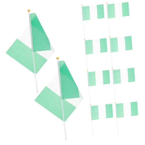 Drapeaux à main nigérians HEMOTON avec finitions soignées pour décorations festives durables - 6