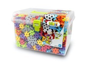 Meli Constructor Travel Box Bausteine Set – 1000 Teile in verschiedenen Formen und lebendigen Farben für Kinder ab 4 Jahren, fördert Kreativität und Feinmotorik, sicher und BPA-frei, 20 x 20 x 10 cm