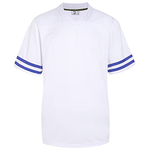 Pullonsy Unisex Custom Football Jerseys for Men Women Hip-Hop Shirts Team Name Number Apparel Outfits Royal Stripes White Jersey Size Large