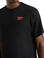Reebok Men’s Phasic Graphic Crewneck T-Shirt, Standard Fit, Lightweight Cotton-Poly Fabric, Black, Medium — image 4