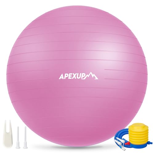 Image of APEXUP Yoga Ball, 660 lbs Anti-Burst Exercise Ball with Pump, 5 Sizes | Anti-Burst, Anti-Slip, SGS Certified, Strengthens Core, Improves Balance & Posture, Boosts Flexibility & Stability