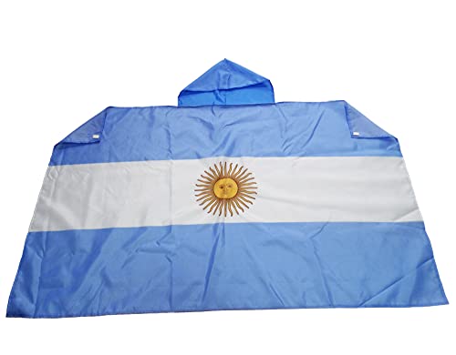AZ FLAG Drapeau Argentine 150x90 cm - Cape Drapeau Argentin 100% Polyester Avec Manches Intégrées - Body Flag 80g