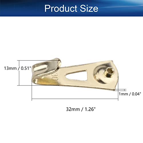 Image of Picture Hangers 1mm Thick Picture Hooks with Nails Professional Picture Hanging Kit, for Office Pictures Clock House Decoration Wall Mounting Brass Tone 30pcs