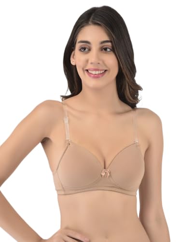 Image of Softline Women's Cotton-Rich Wire-Free Padded Bra | Full Coverage, Seamless & Breathable for Everyday Comfort | Soft Fabric with Supportive Fit for All-Day Wear