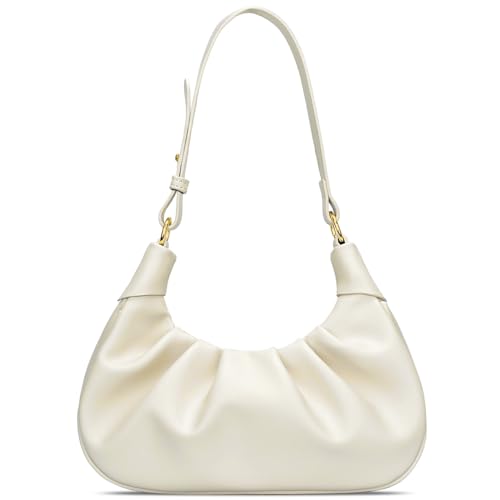 Image of KKXIU Shoulder Bag Crescent Handbag Ruched Purse Underarm Bag Mini Hobo for Women