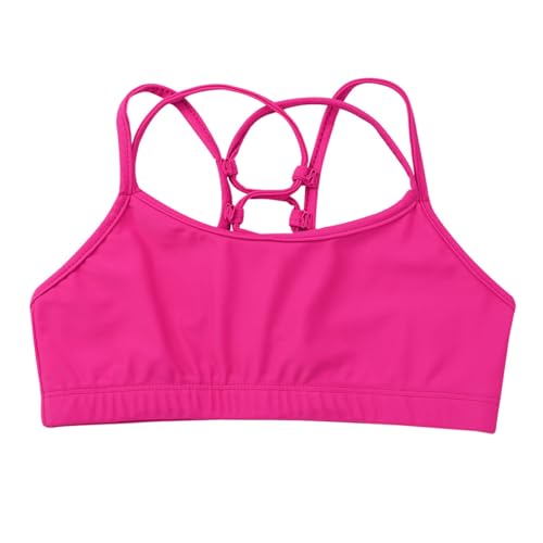 Children Girls Crisscross Strappy Back Sports Bra Tops Gymnastics Ballet Dance Wear Workout Crop Tops3