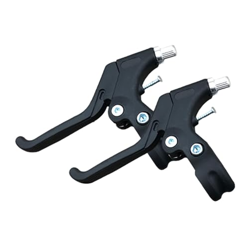 Tdoutop 子供用自転車ブレーキレバー2個セット アルミ合金製 自転車用ブレーキ左右セット ブレーキハンドルセット ハンドルバー用自転車ブレーキキャリパーブレーキレバーコンポーネント固定ギア 5〜12歳向け交換部品, 黒