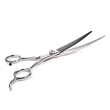 KLOUD City® 7.5-Inch Stainless Steel Pet Grooming Cutting Scissor/Shear (Silver Curled-up)