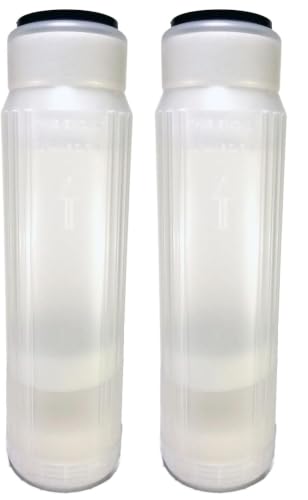 Image of AQUATICLIFE 10 inch x 2.5 inch Translucent Refillable Reusable Water Filter Cartridge for DI Resin and Other Media (Pack of 2)