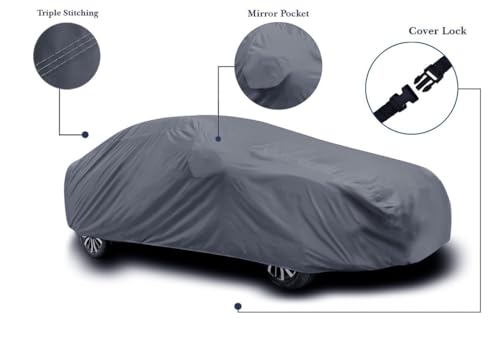 Image of Auto Oprema Trend Water and Heat Resistant Car Body Cover (Premium Grey with Mirror) Compatible with Maruti Ciaz 2021 Car Bumper to Bumper Accurately.