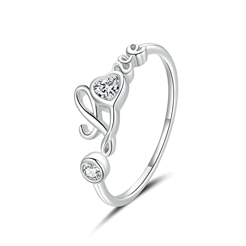 Bague love ajustable en argent pour femme avec motif cœur élégant et design ouvert