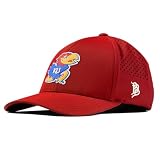Branded Bills Officially Licensed Kansas Jayhawks Red Curved Performance Jayhawk PVC