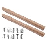 Operitacx Holzgriff Ersatzset mit Keilen aus Robustem Eichenholz Ergonomischer Griff Langlebig und Kompatibel für Äxte Praktische Griff erneuerung für Holzfällarbeiten und Camping