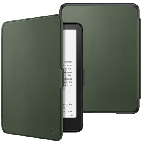 Image of Fintie Case for 7 inch All-New Kindle Paperwhite (12th Generation, 2024) and Kindle Colorsoft Signature Edition - Slim Lightweight Shell PU Leather Protective Cover with Auto Sleep /Wake, Alpine Green