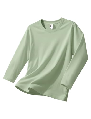 Image of PATPAT Boys Long Sleeve Shirts Cotton Solid Crew Neck Basic Shirts 5-16 Years