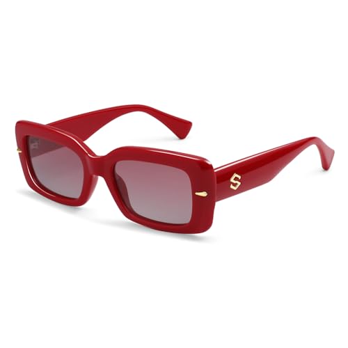 SOJOS Square Thick Sunglasses for Women Fashion Sunglasses Polarized Rectangle Sunnies SJ2367