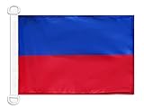 AZ FLAG Bootsflagge Haiti Handelsflagge 45x30 cm, Aussenverwendung Haitianische Nationalflagge Bootsfahne Aus Gestricktem Polyester Mit Plastikringen