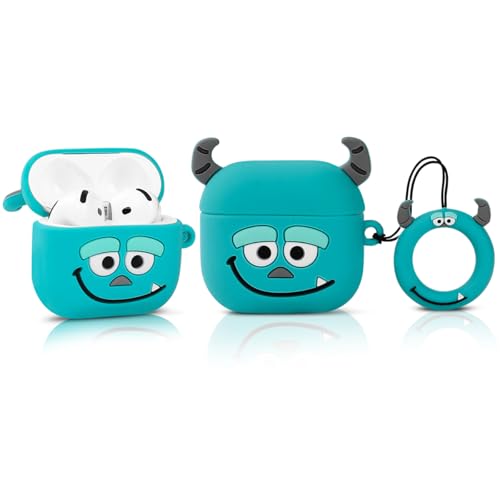 Funda linda para AirPods de 4ª Generación, para auriculares inalámbricos AirPods 4, funda de carga de silicona con dibujos animados de XMBYGY, funda protectora a prueba de golpes con mosquetón para
