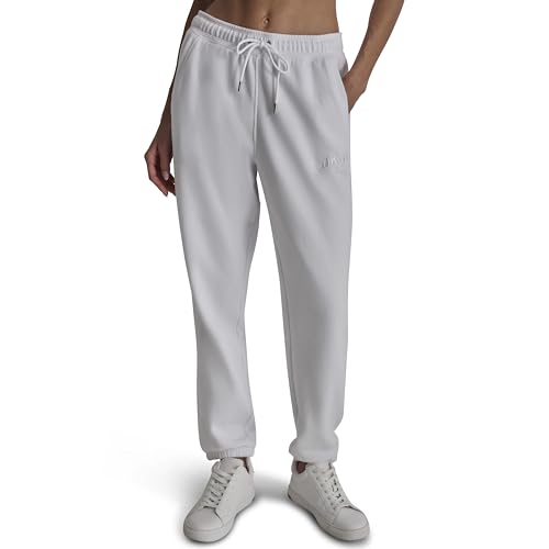 DKNY womens Varsity Embroidered Logo Jogger Fleece Sweatpant2