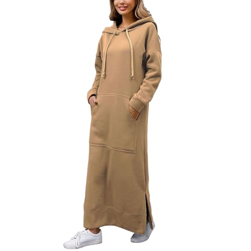 pulloverkleid damen große größen Hoodie Kapuzenpullover Herbst Winter Pulloverkleid Oversize Essentials Sweatshirtkleid Extra lang Hoodiekleider...