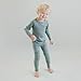 Woolino Merino Wool Base Layer for Kids - Super Soft Kids Long Sleeve Thermal Top and Leggings - All Natural Base Layer Shirt and Bottoms - Sage