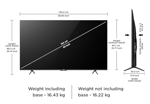 Image of TCL 164 cm (65 inches) 4K Ultra HD Smart QLED Google TV 65C61B (Black)