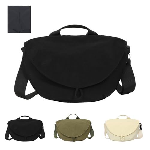 Geerlaqaly small gym Bag, Women, Wrinkled Nylon, Lightweight Waterproof Dumpling shaped Crossbody bag handbag,Sports、Daily