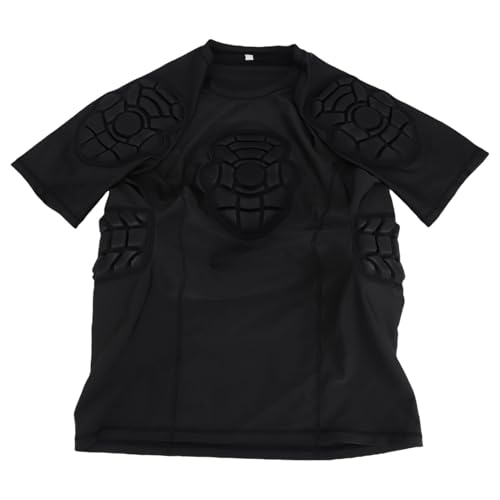 Football Padded Shirt, Unisex Sports Shock Rash Guard Compression Padded Shirt Soccer Basketball Protective Gear (XL)