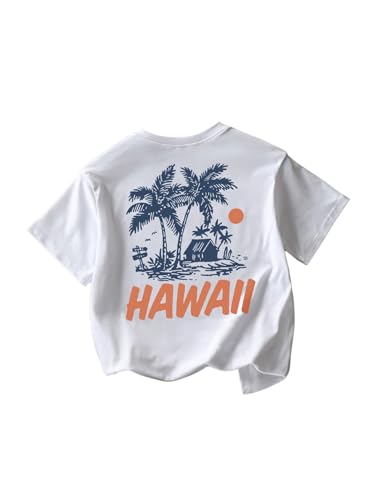 Image of SOLY HUX Girl's Graphic Tees Short Sleeve Hawaiian T Shirt Summer Casual Vacation Tops