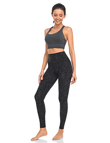 Heynuts Essential High Waisted Yoga Leggings For Tall Women, Buttery Soft Full Length Workout Pants 28'' Black Cheetah Xl(14) #TOP3